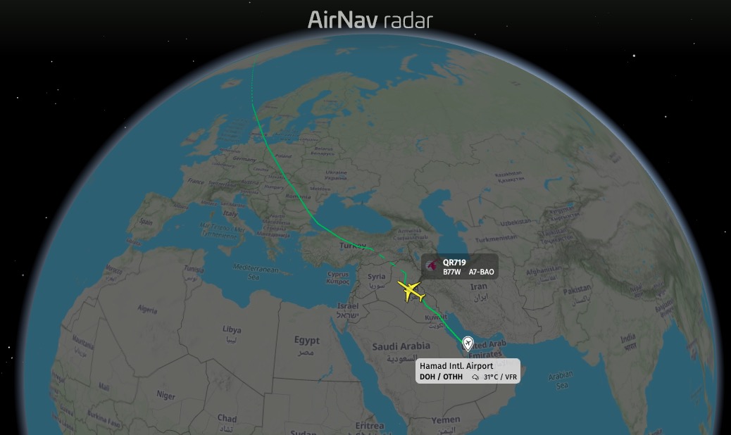 Qatar Airways flight to Seattle reported dual GPS signal loss over Iraq